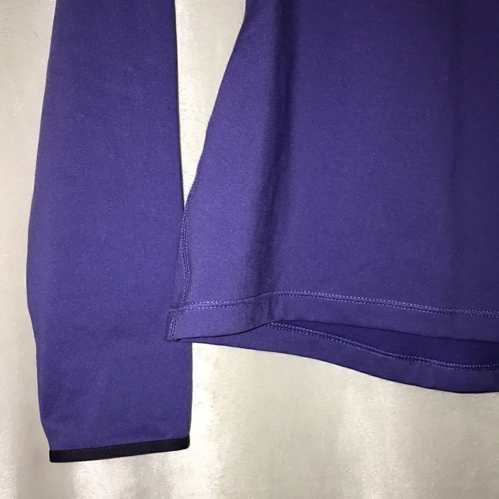 Nike Pro Dri-FIT Womens Quarter Zip Long Sleeve Mock Neck Purple Top Small